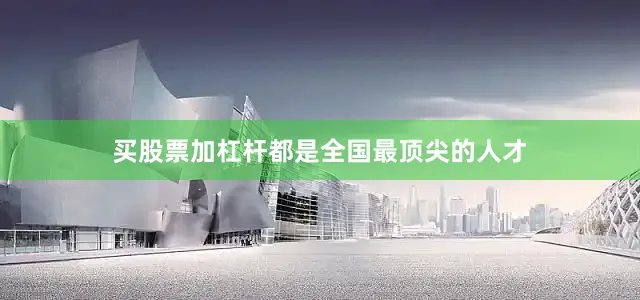 买股票加杠杆都是全国最顶尖的人才